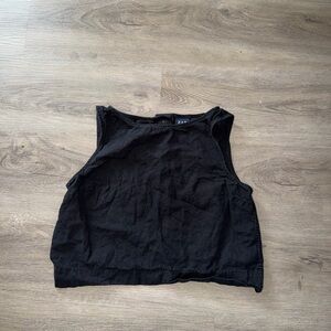 GAP Linen Black Sleeveless Crop Tank